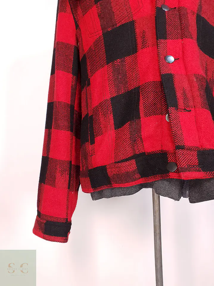 Chaqueta Leñadora Negro Rojo con Gorro Talla LXL 6