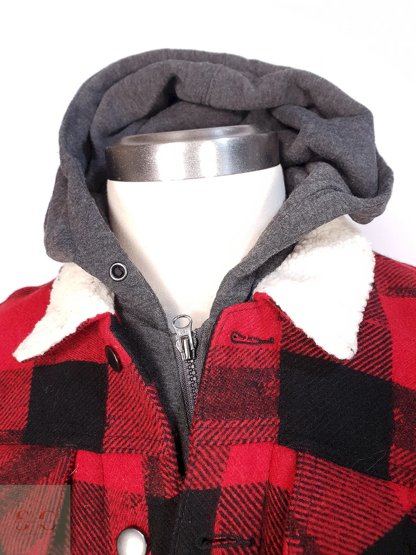 Chaqueta Leñadora Negro Rojo con Gorro Talla LXL 2