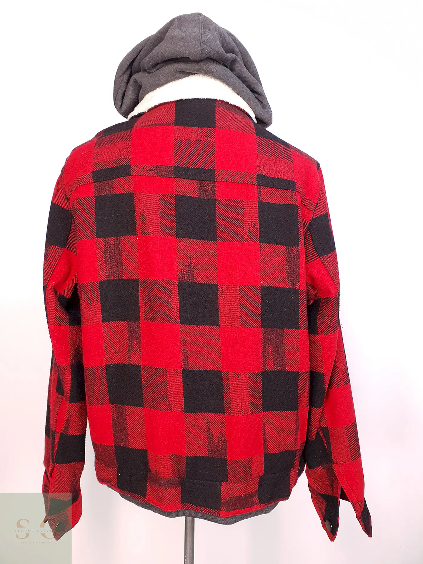 Chaqueta Leñadora Negro Rojo con Gorro Talla LXL 9