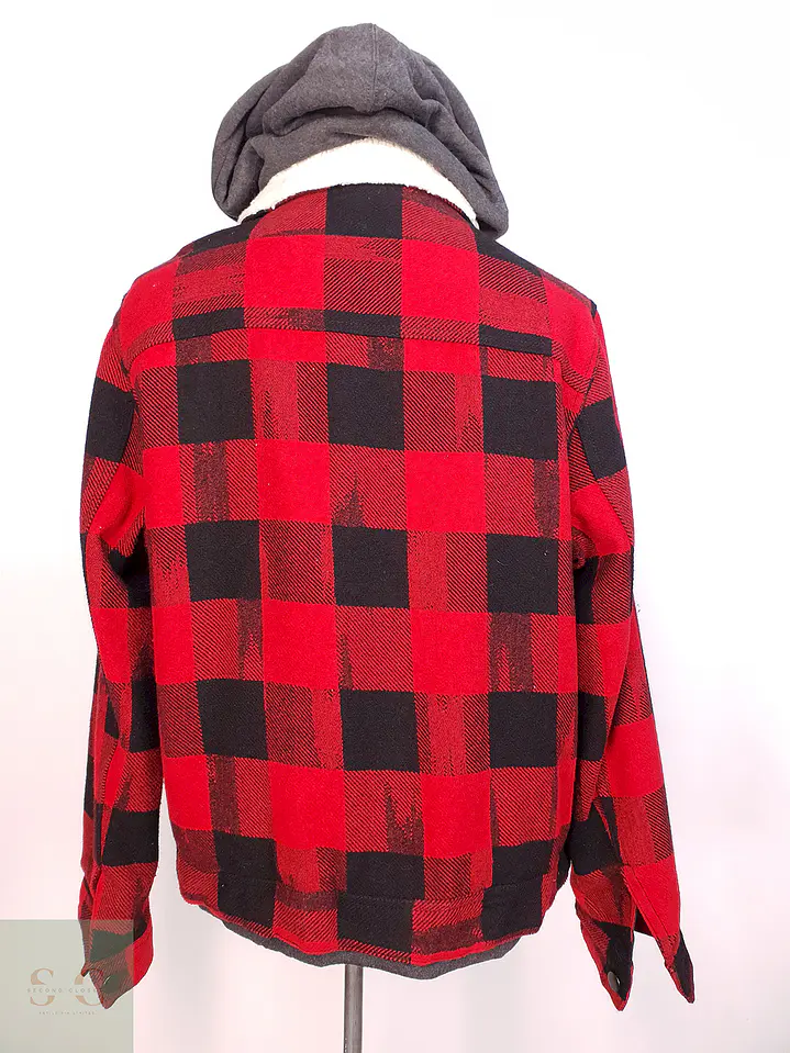 Chaqueta Leñadora Negro Rojo con Gorro Talla LXL 9