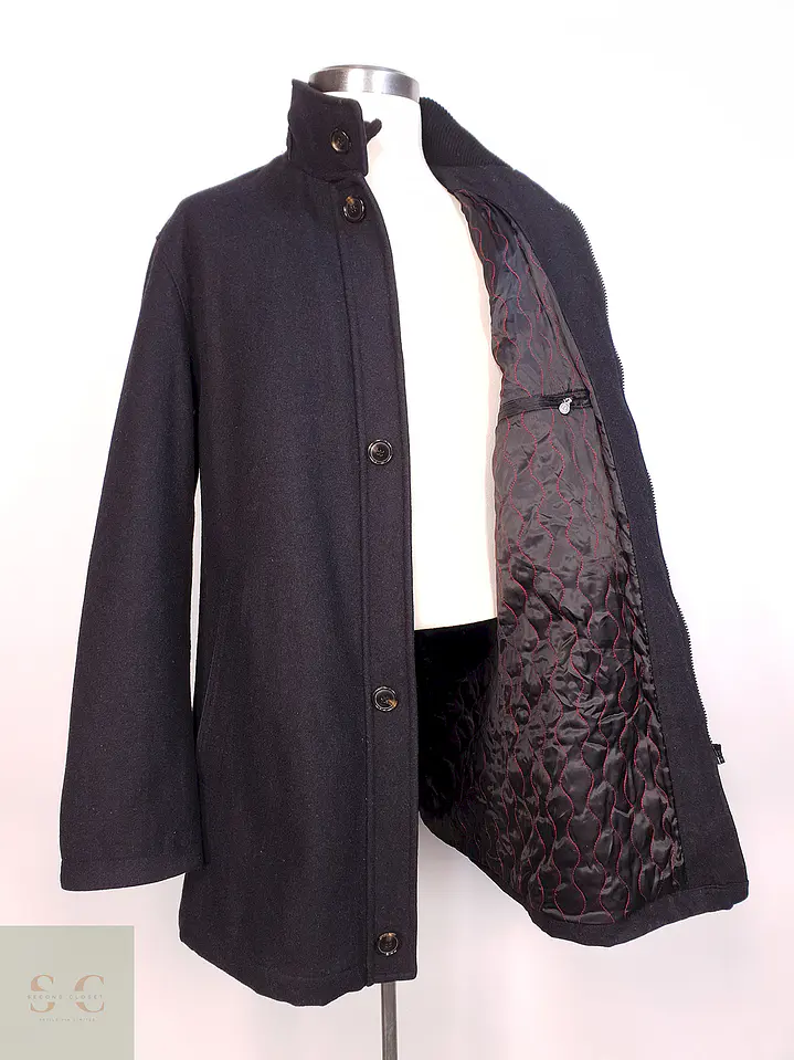 Abrigo Plomo Pierre Cardin Lana Talla XL 8