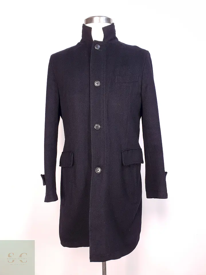 Abrigo Plomo Azul Japonés Lana y Cashmere Talla M 2