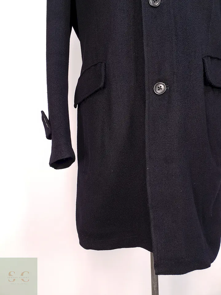 Abrigo Plomo Azul Japonés Lana y Cashmere Talla M 6