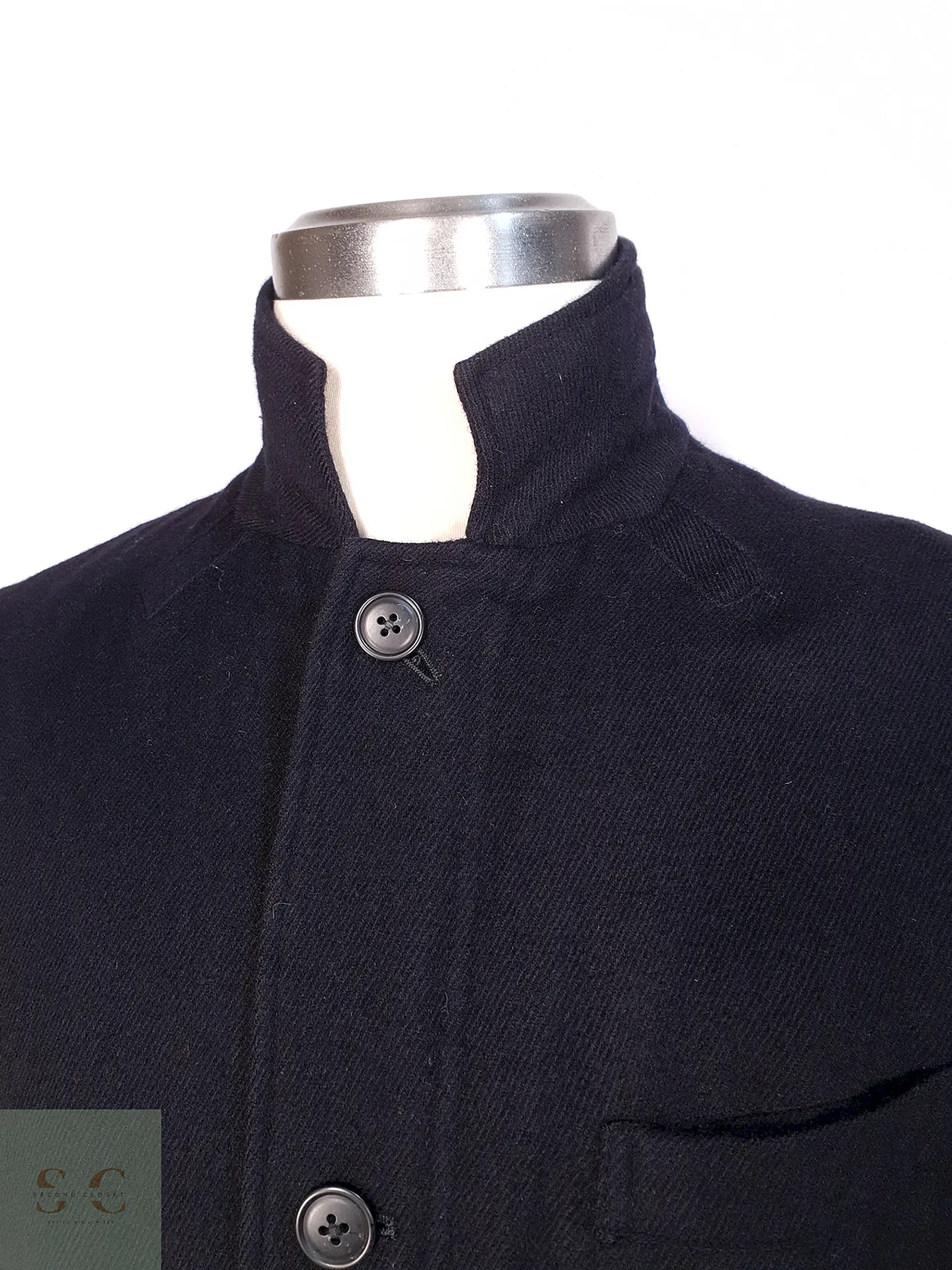 Abrigo Plomo Azul Japonés Lana y Cashmere Talla M 3