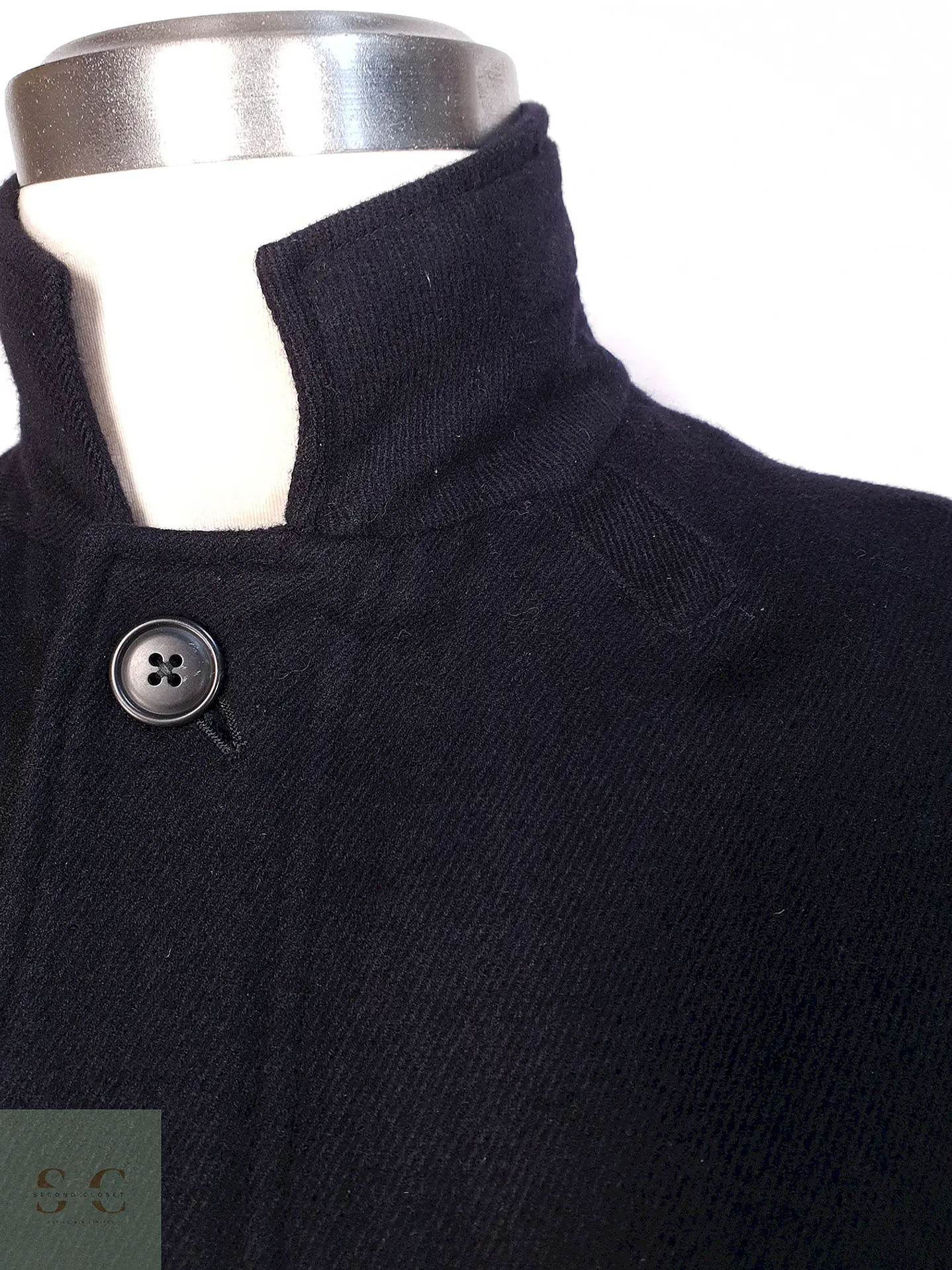 Abrigo Plomo Azul Japonés Lana y Cashmere Talla M 4