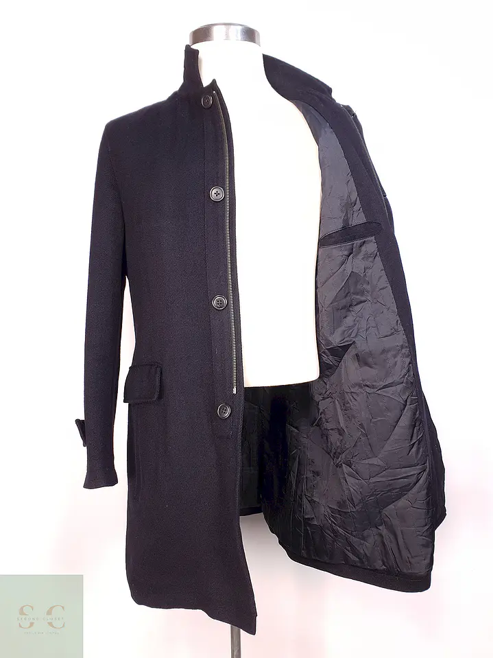 Abrigo Plomo Azul Japonés Lana y Cashmere Talla M 7