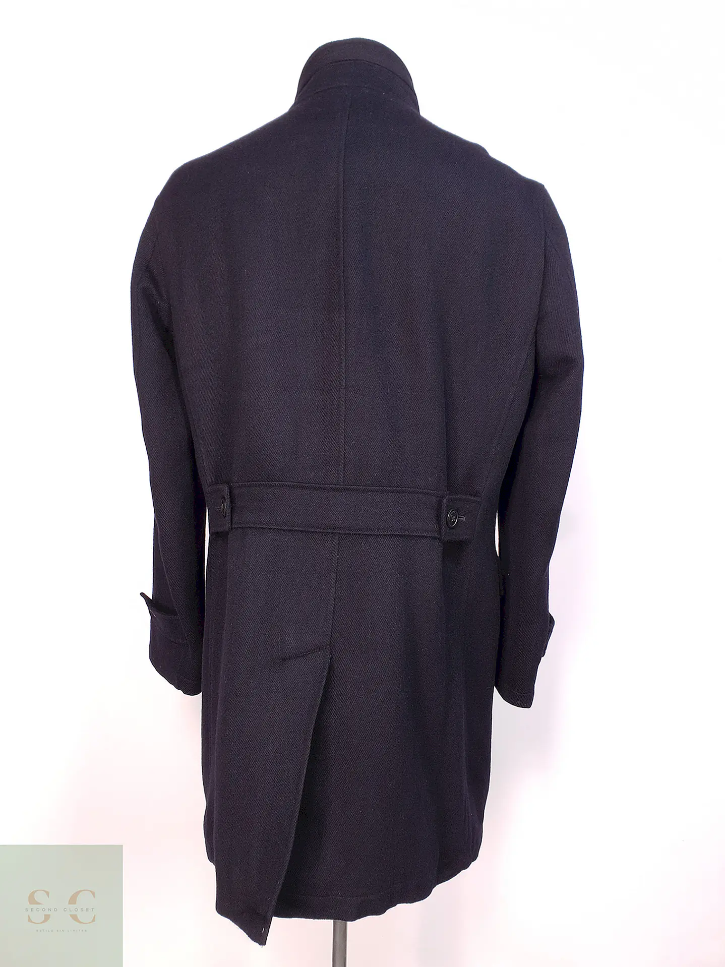 Abrigo Plomo Azul Japonés Lana y Cashmere Talla M 9