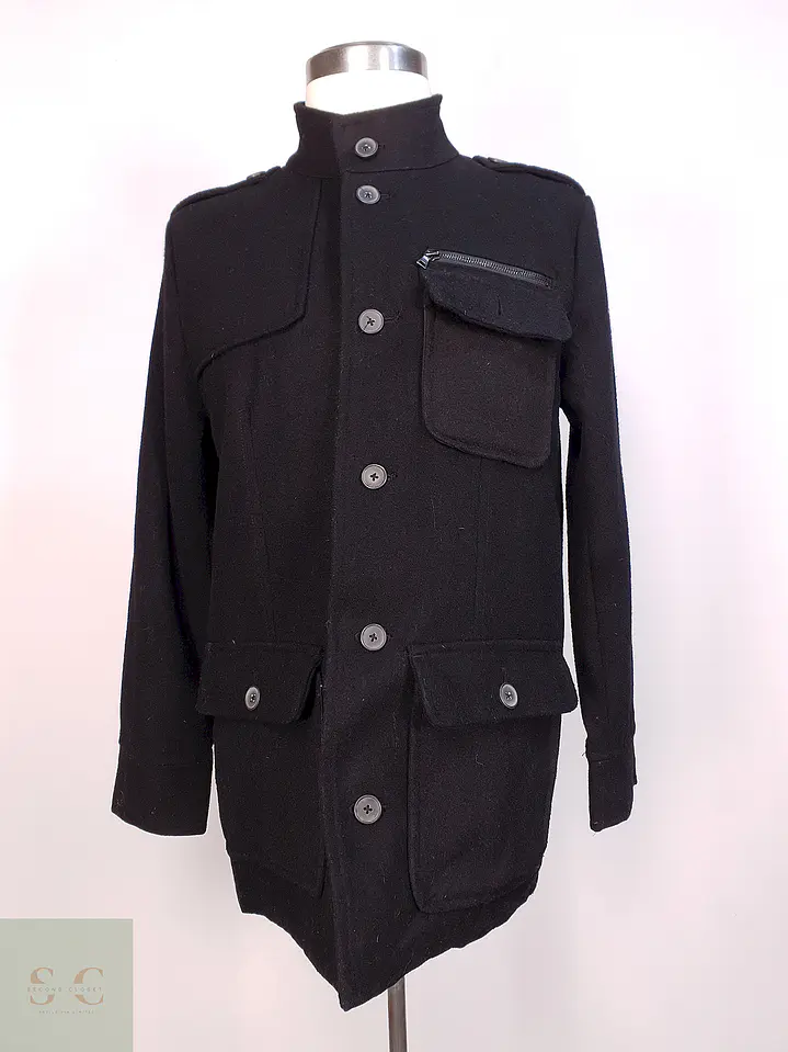 Chaqueta Negra Alfani Lana Talla SM 1