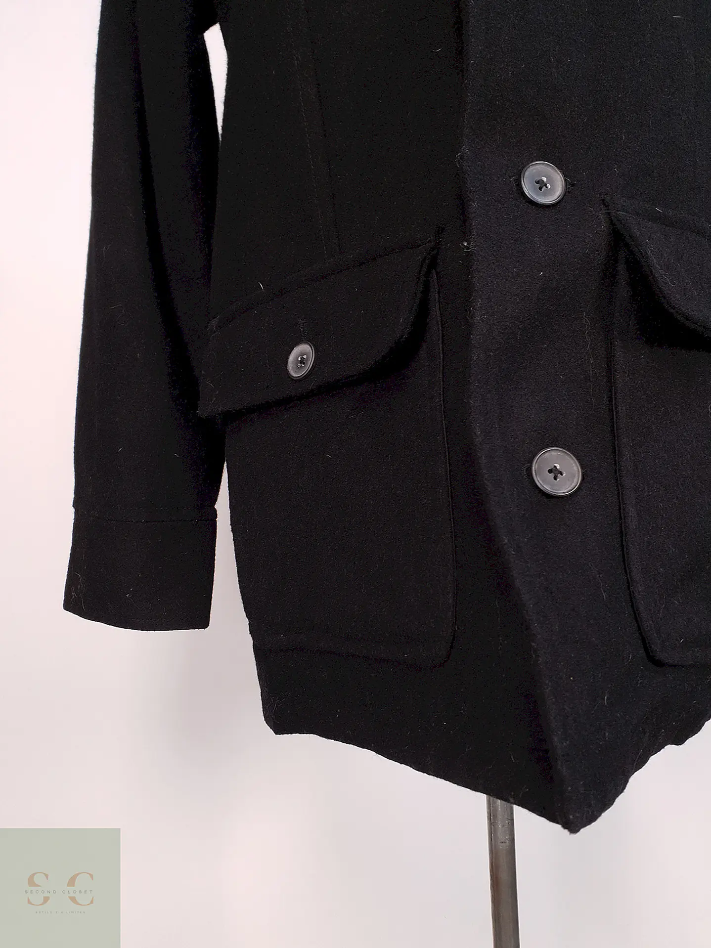 Chaqueta Negra Alfani Lana Talla SM 6