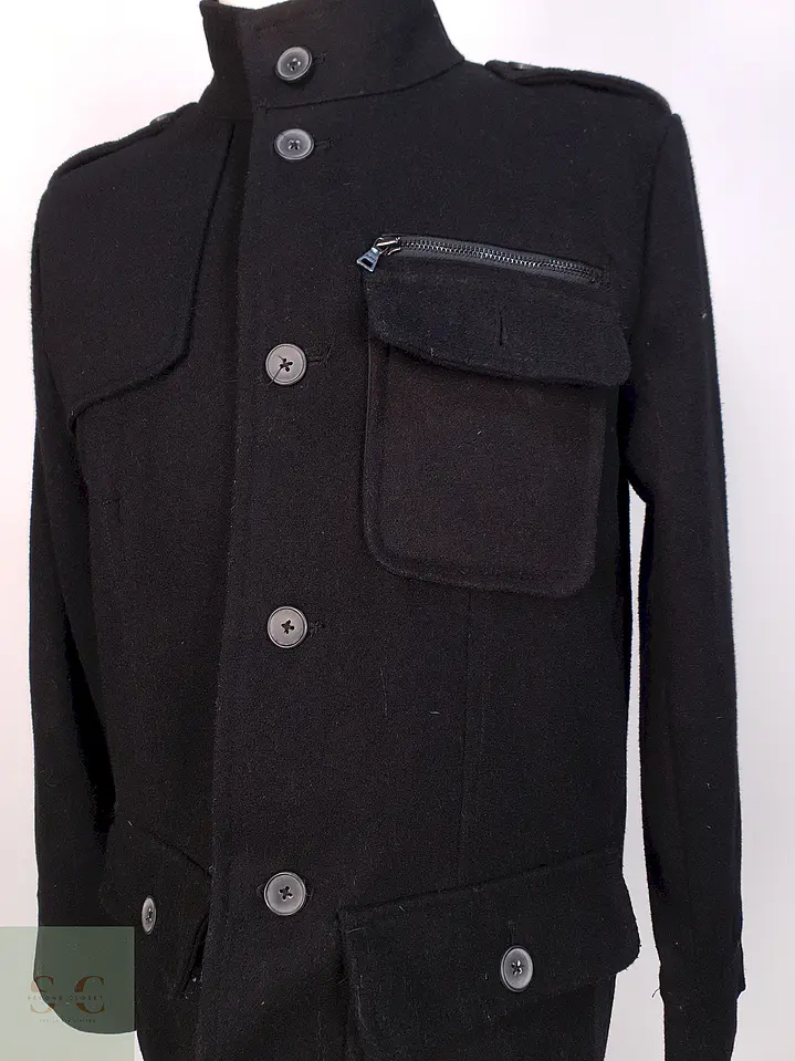 Chaqueta Negra Alfani Lana Talla SM 3