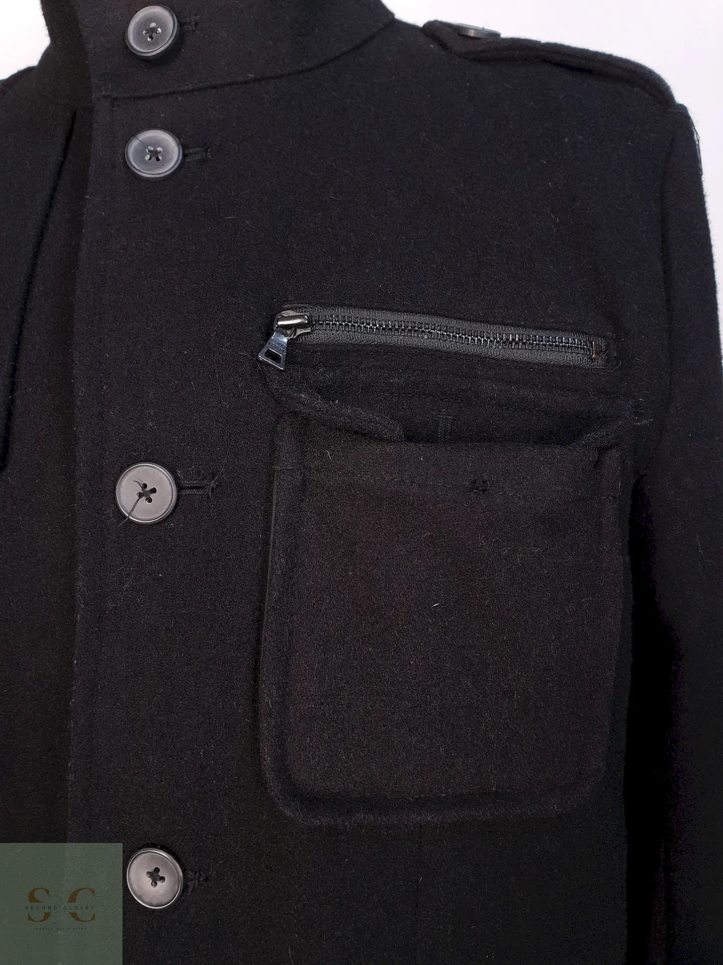 Chaqueta Negra Alfani Lana Talla SM 5