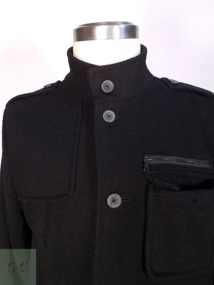 Chaqueta Negra Alfani Lana Talla SM 2