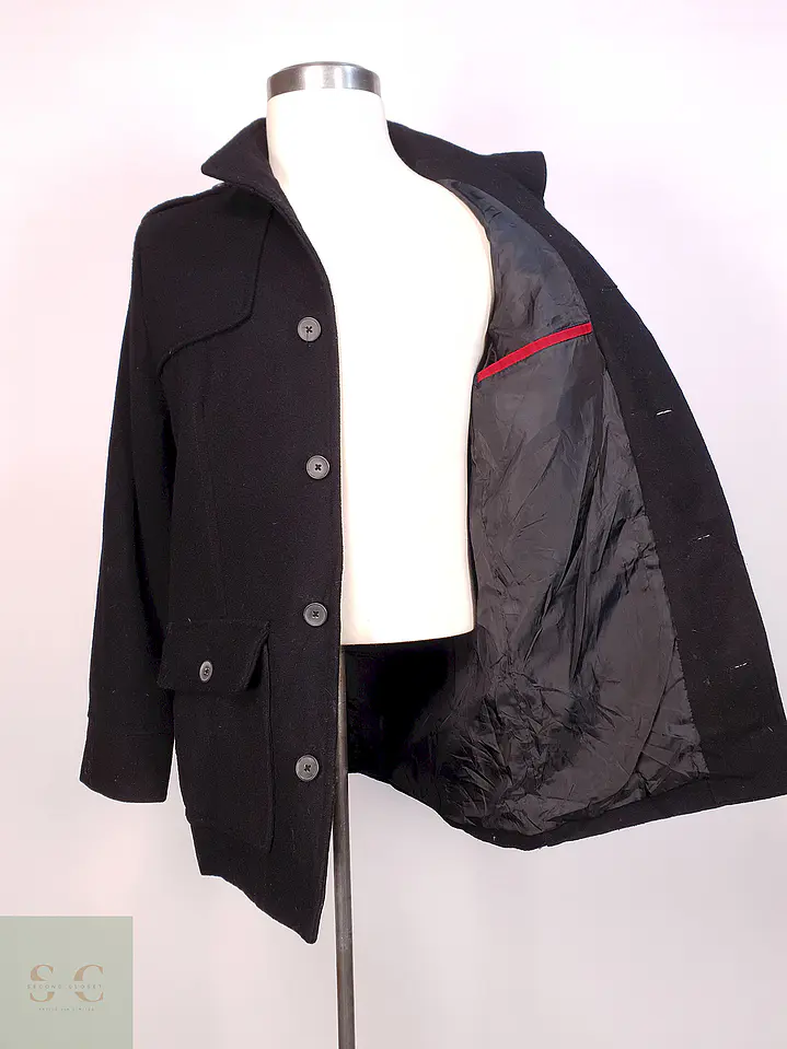 Chaqueta Negra Alfani Lana Talla SM 7