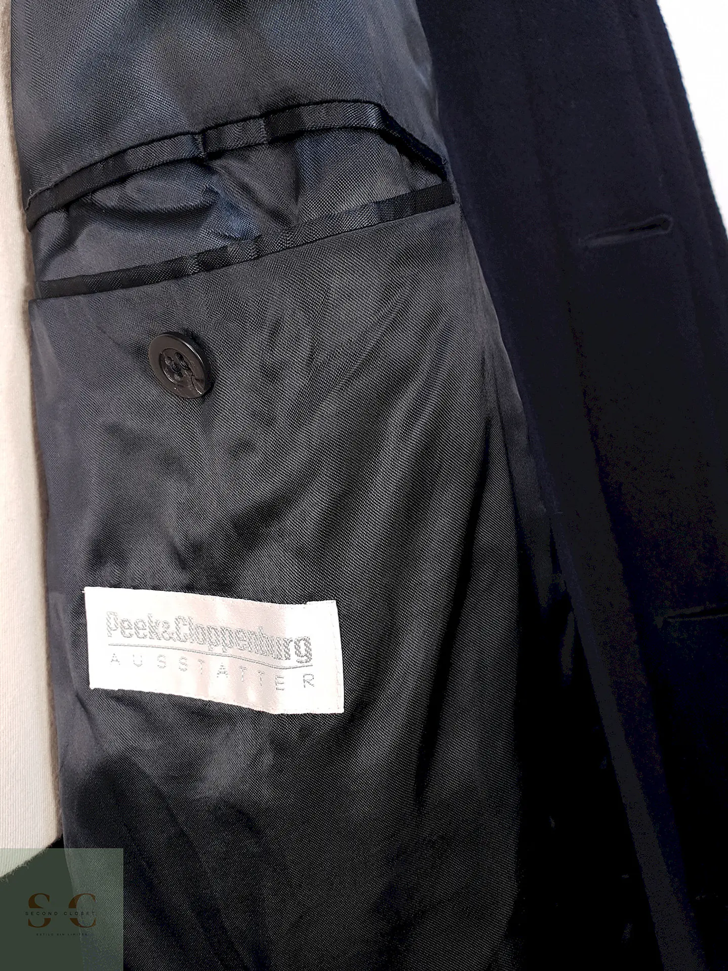 Abrigo Largo Azul Blickers Lana y cashmere Talla L 10