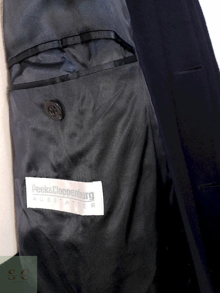 Abrigo Largo Azul Blickers Lana y cashmere Talla L 10
