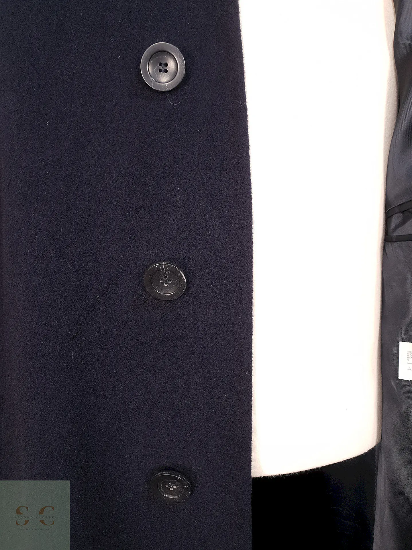Abrigo Largo Azul Blickers Lana y cashmere Talla L 9