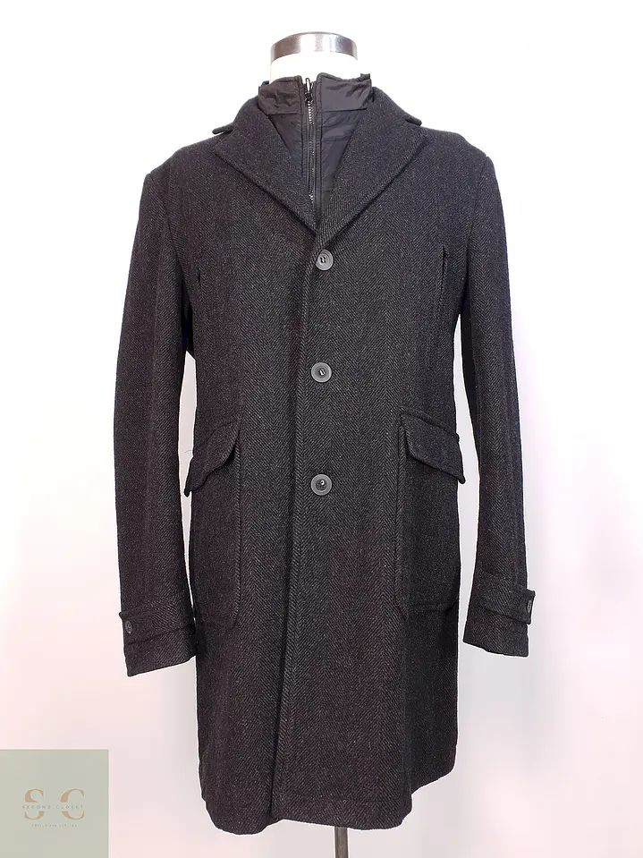 Abrigo Plomo Espiga Mens Collection Lana Talla 2XL 1