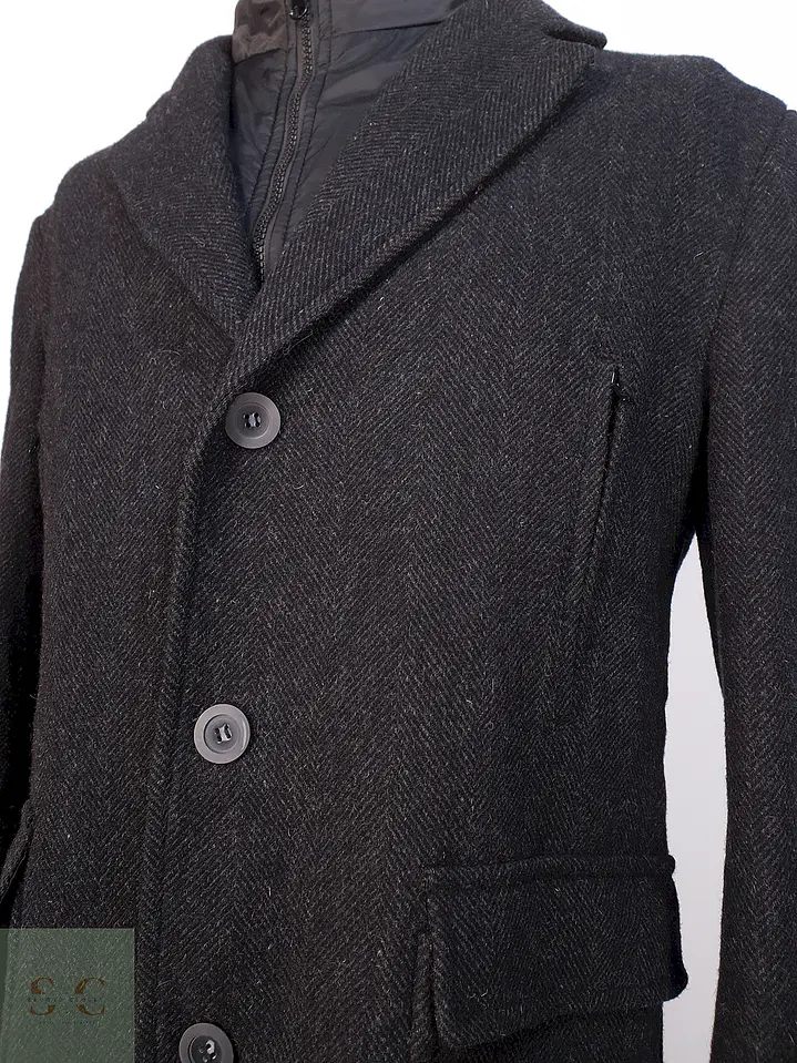 Abrigo Plomo Espiga Mens Collection Lana Talla 2XL 3