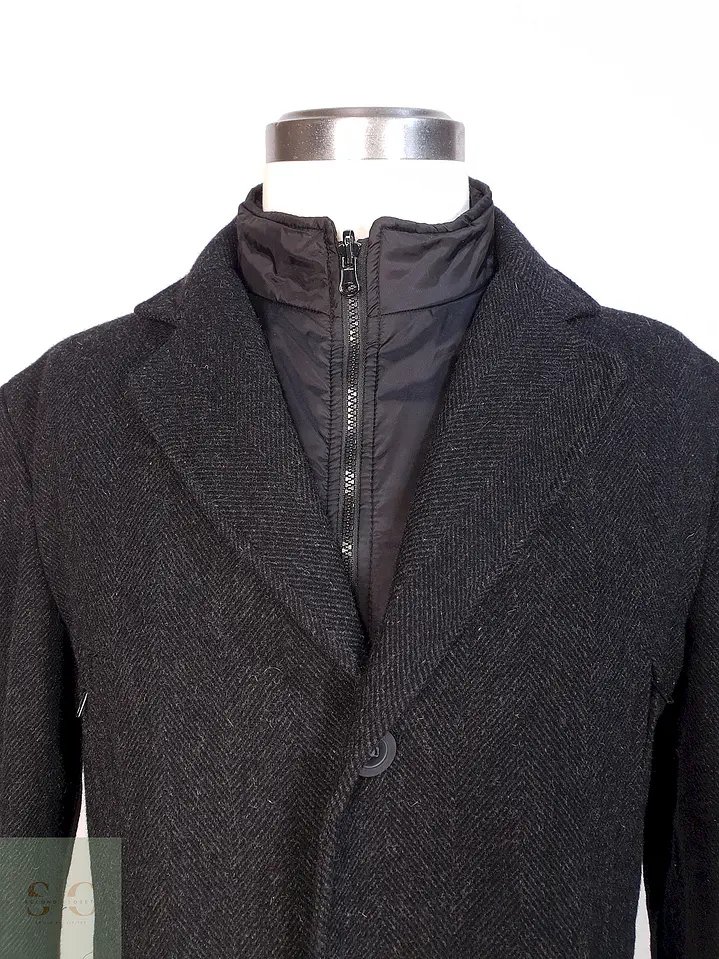 Abrigo Plomo Espiga Mens Collection Lana Talla 2XL 2