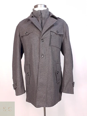 Abrigo Utilitario Plomo Lana Talla 2XL