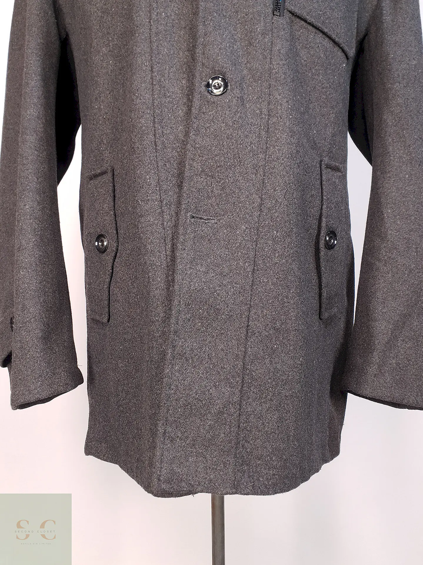 Abrigo Utilitario Plomo Lana Talla 2XL 6