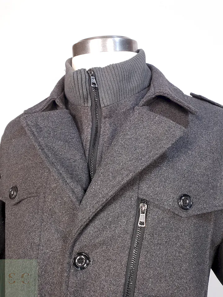 Abrigo Utilitario Plomo Lana Talla 2XL 3