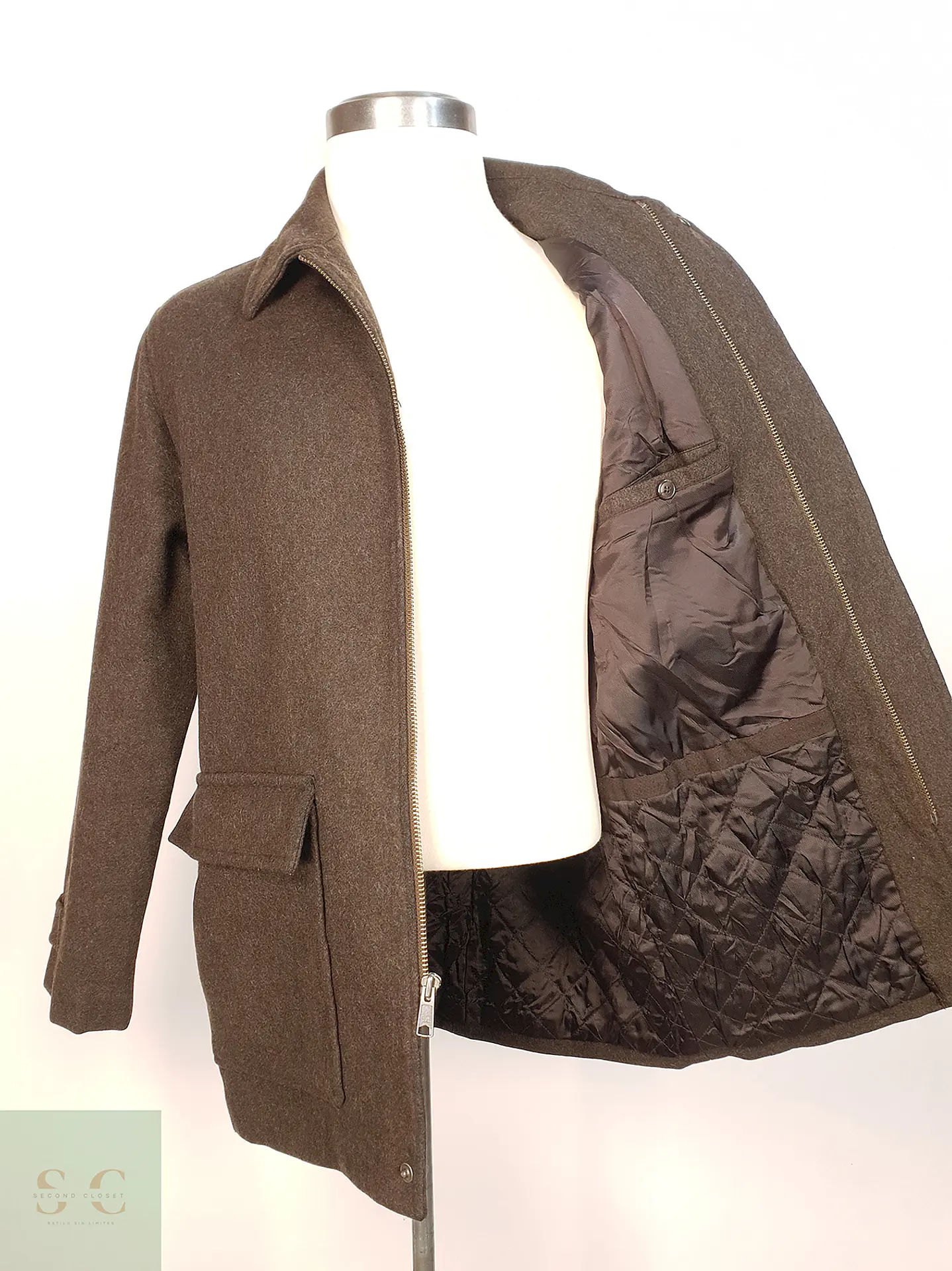 Abrigo Café Eddie Bauer Lana Talla M 6
