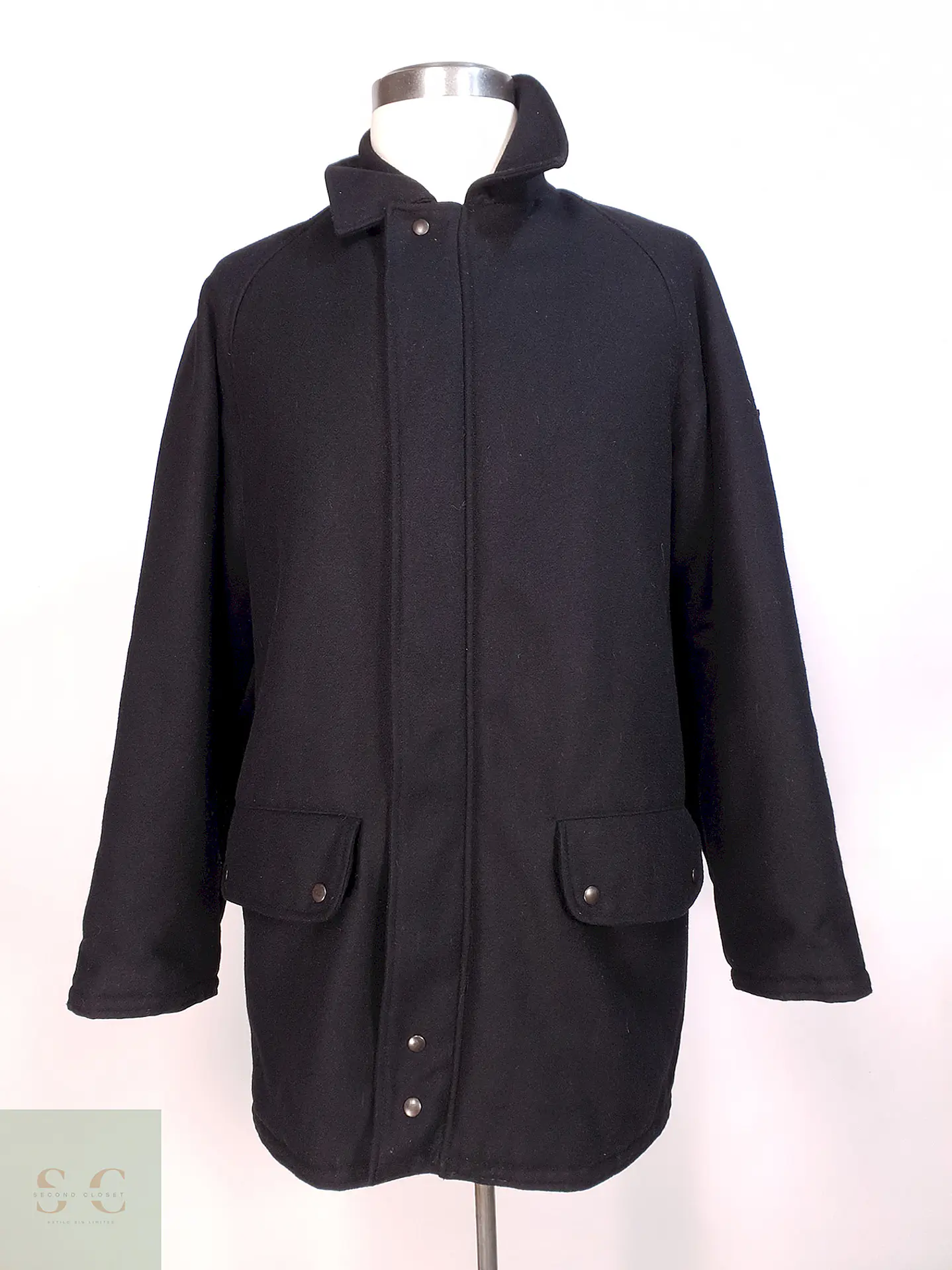 Abrigo Chaquetón Negro Lana Talla XL 1