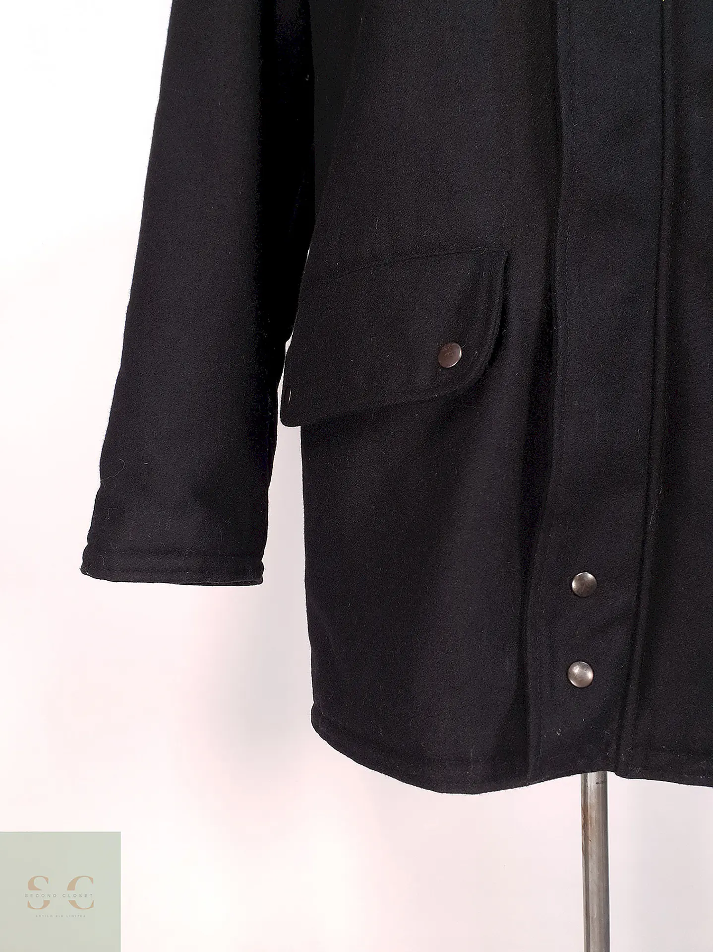 Abrigo Chaquetón Negro Lana Talla XL 7