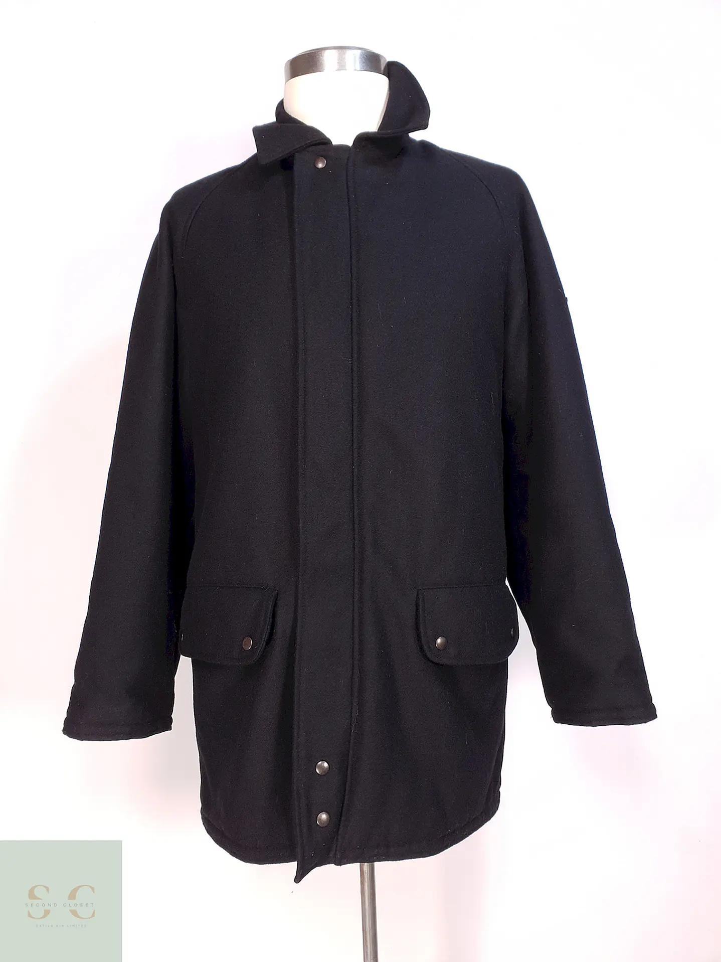 Abrigo Chaquetón Negro Lana Talla XL 3