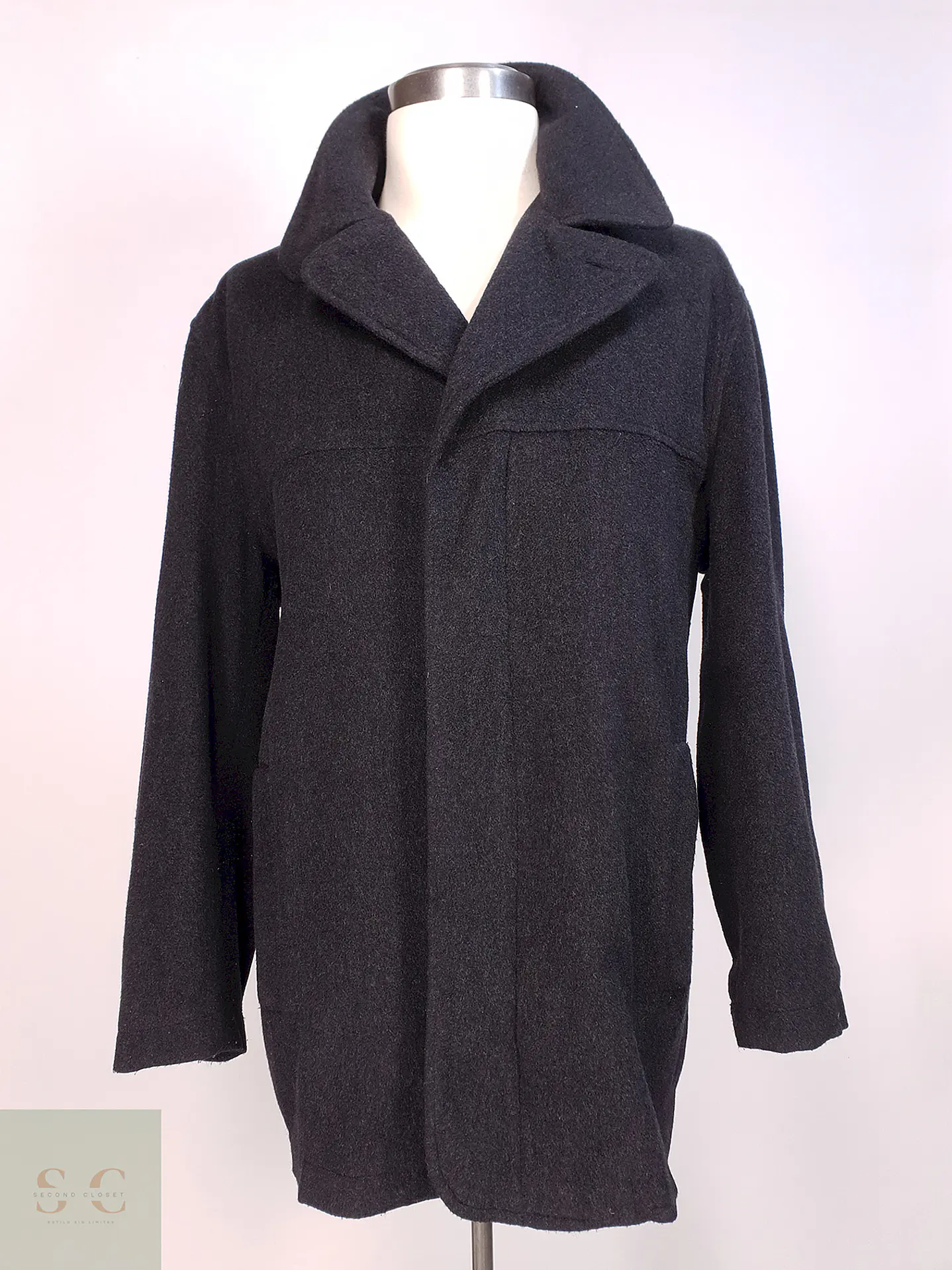 Abrigo Kenneth Cole Plomo Lana y Cashmere Talla L 2