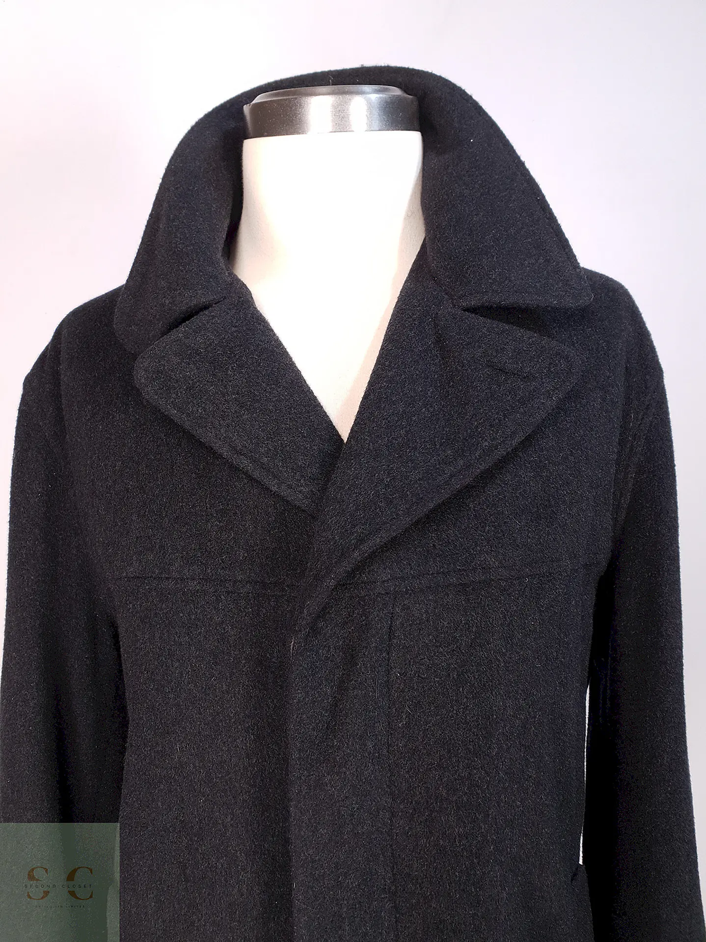 Abrigo Kenneth Cole Plomo Lana y Cashmere Talla L 3