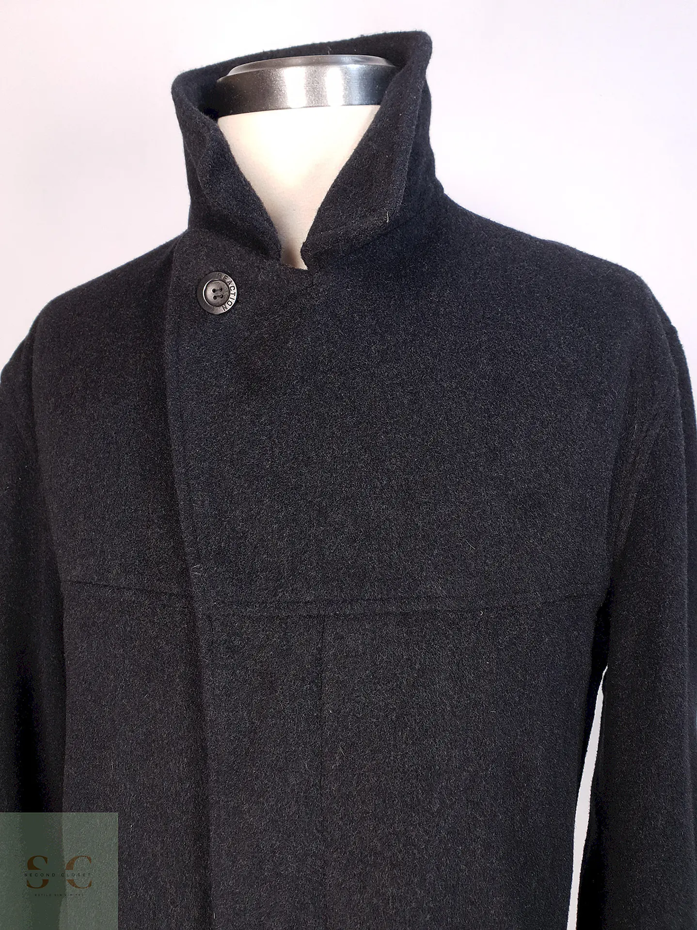 Abrigo Kenneth Cole Plomo Lana y Cashmere Talla L 5