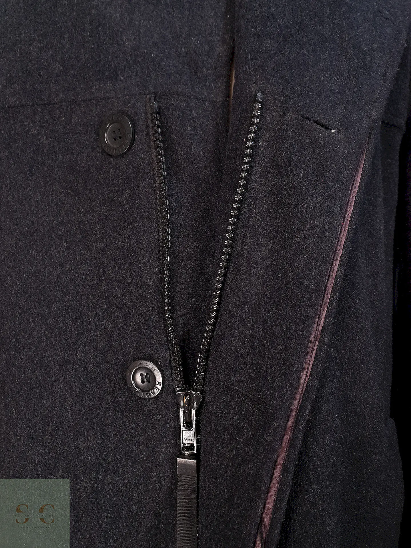 Abrigo Kenneth Cole Plomo Lana y Cashmere Talla L 9