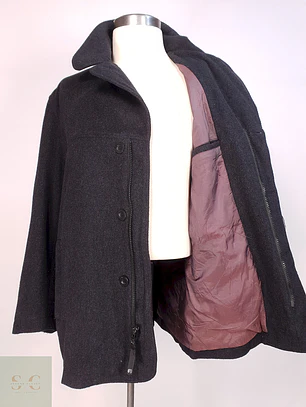 Abrigo Kenneth Cole Plomo Lana y Cashmere Talla L