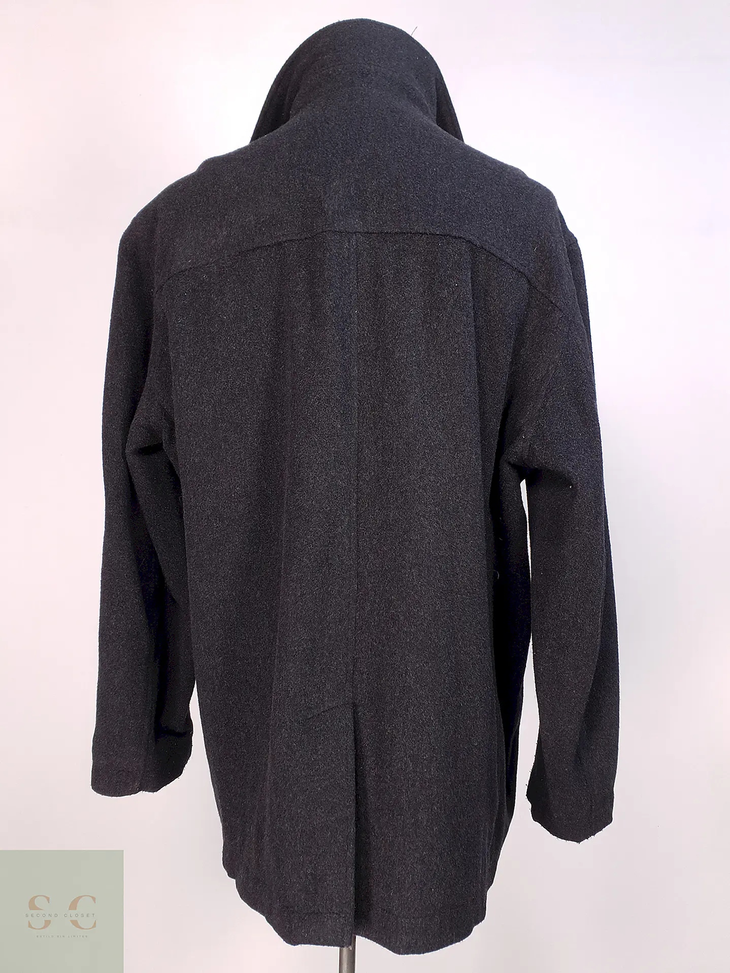 Abrigo Kenneth Cole Plomo Lana y Cashmere Talla L 10