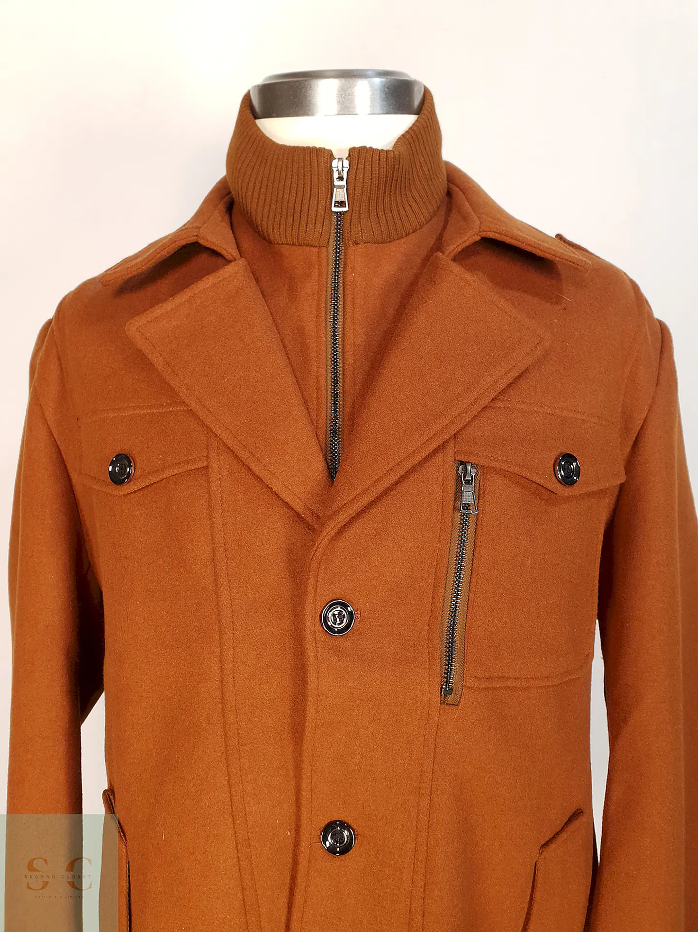 Abrigo Utilitario Camel Lana Talla 2XL 2