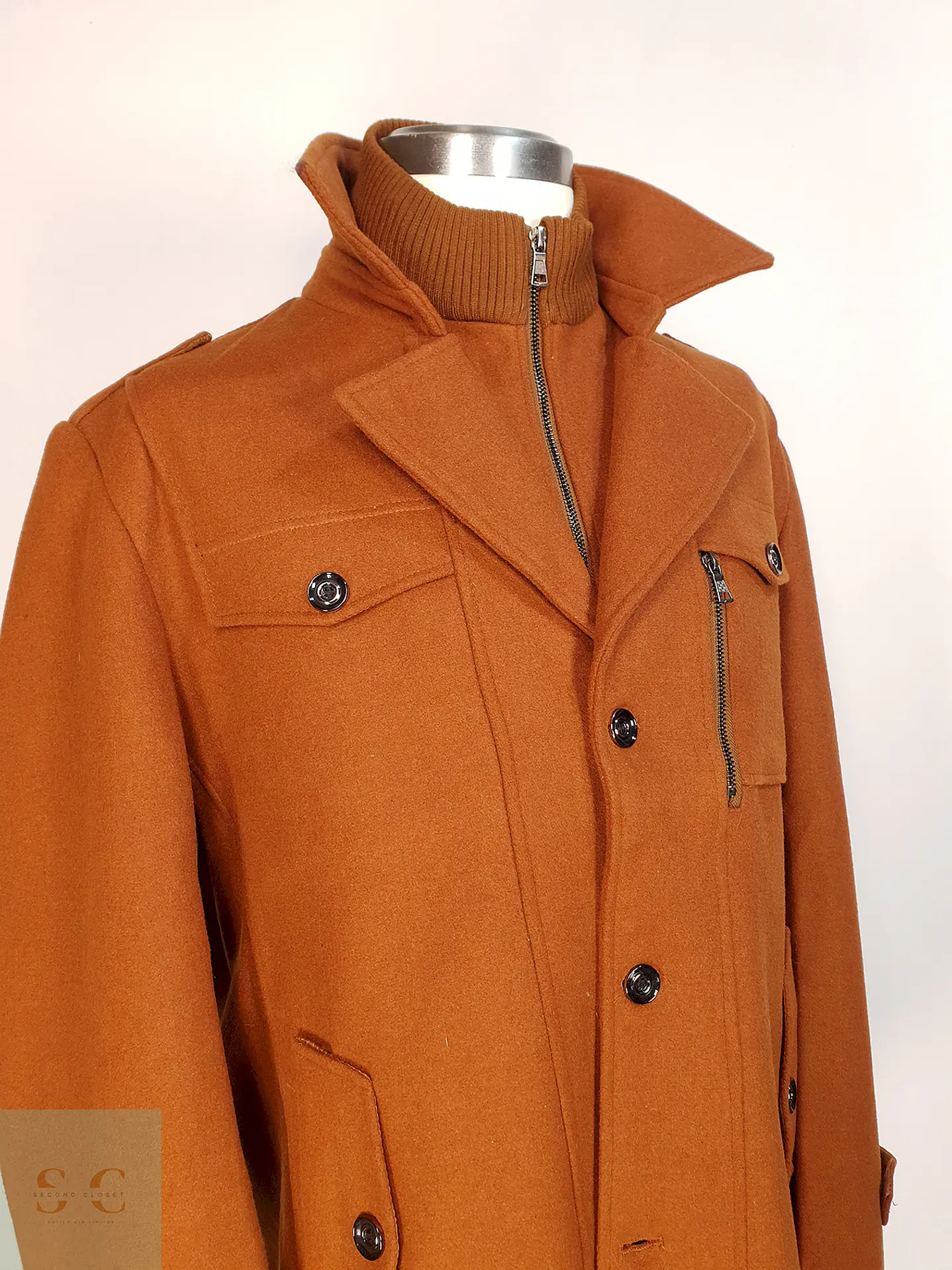 Abrigo Utilitario Camel Lana Talla 2XL 5
