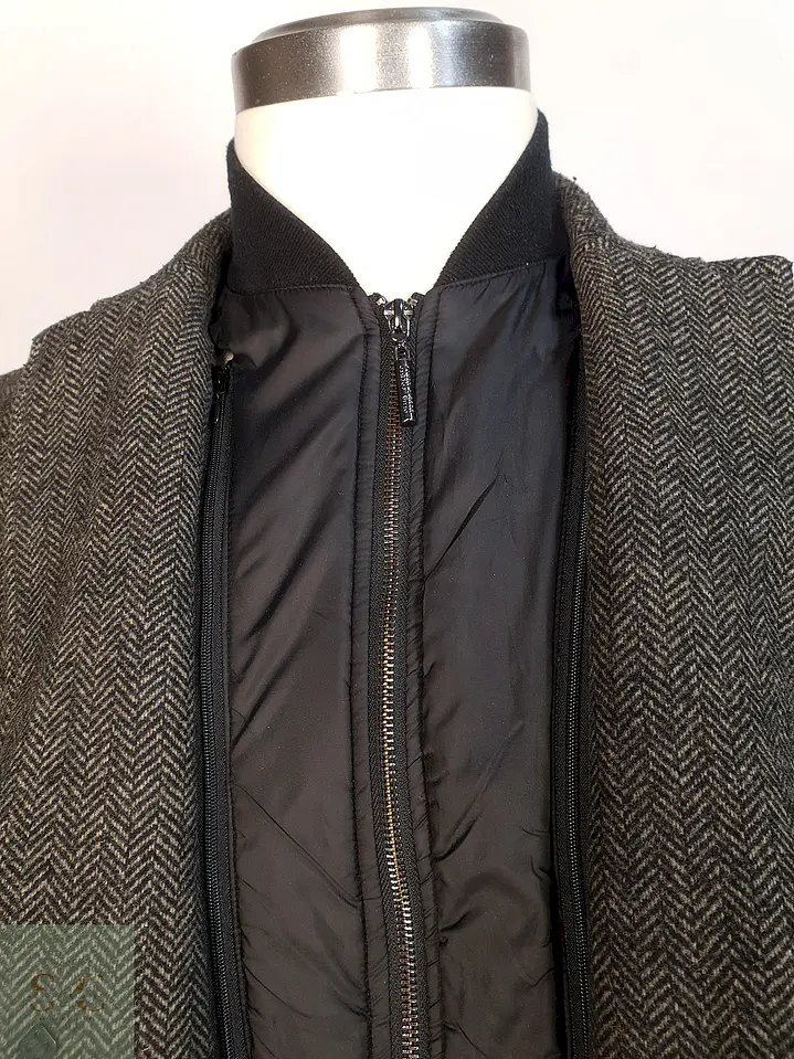 Abrigo Plomo Espiga Club Of Gents Lana Virgen Talla M 14