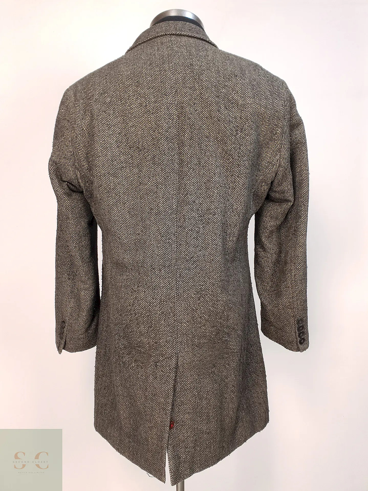 Abrigo Plomo Espiga Club Of Gents Lana Virgen Talla M 16