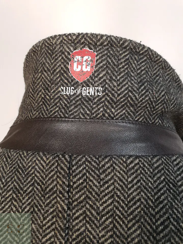 Abrigo Plomo Espiga Club Of Gents Lana Virgen Talla M 18