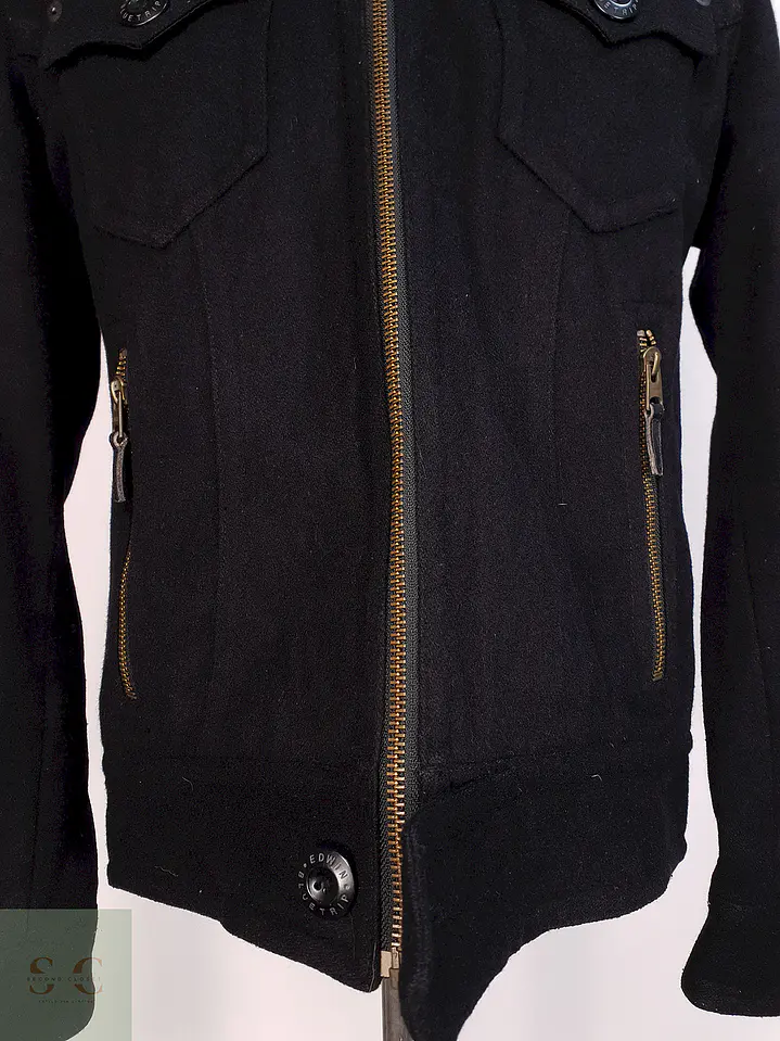 Chaqueta Japonesa Negra Edwin Blue Trip Lana Talla SM 4