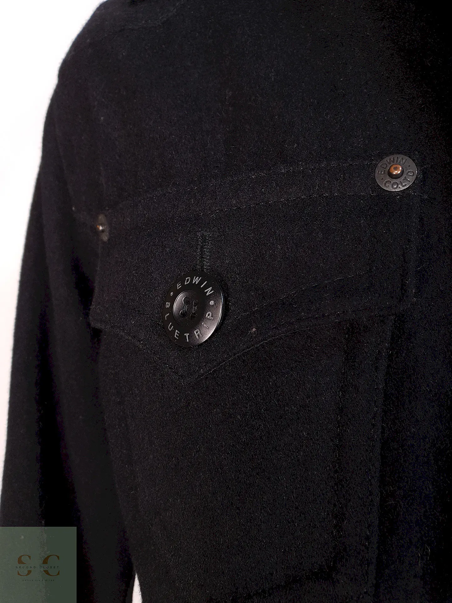 Chaqueta Japonesa Negra Edwin Blue Trip Lana Talla SM 9