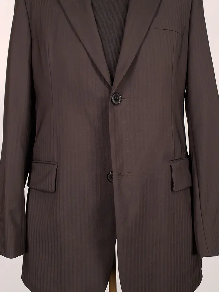 Blazer Hugo Boss Café Rayas – Lanificio F.lli Cerruti 120's – 100% Lana Virgen – Talla SM 6