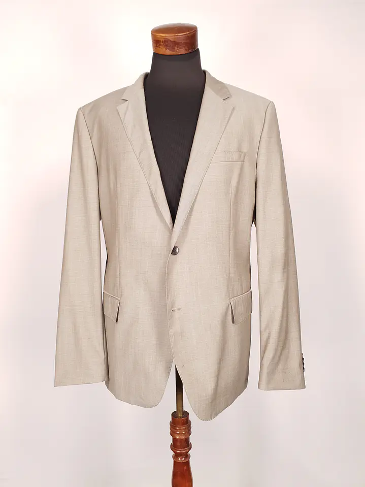 Blazer Hugo Boss Beige – Reda Super 110's – 100% Lana Virgen – Talla 2XL 2