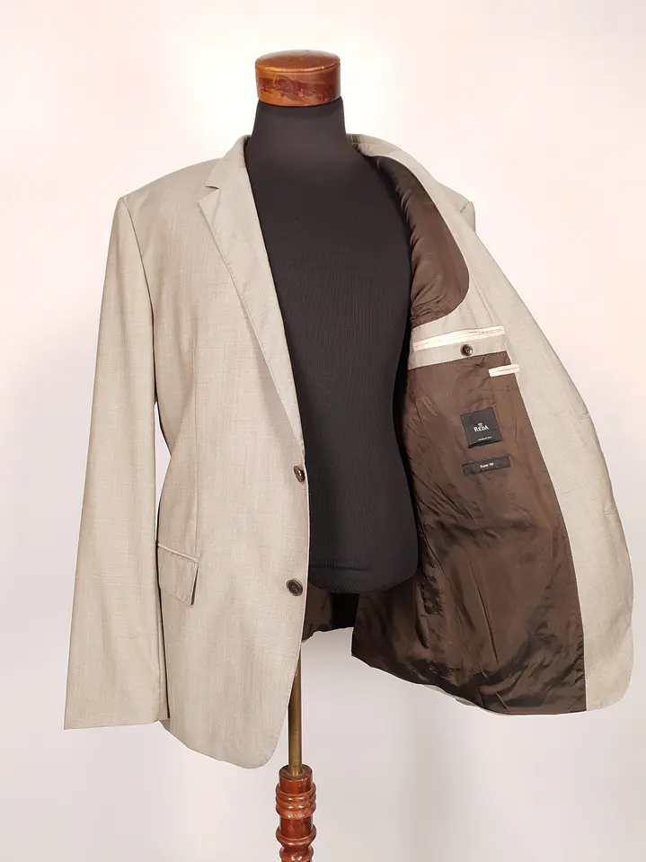 Blazer Hugo Boss Beige – Reda Super 110's – 100% Lana Virgen – Talla 2XL 13