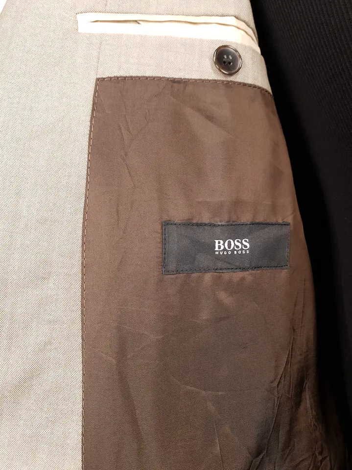 Blazer Hugo Boss Beige – Reda Super 110's – 100% Lana Virgen – Talla 2XL 16