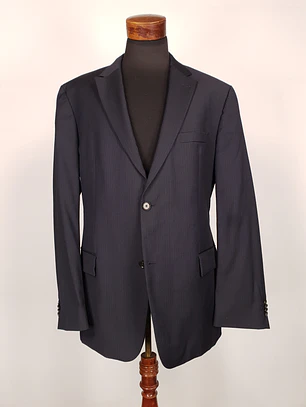 Blazer Hugo Boss Azul Negro Rayas – Tessitura Biella – 100% Lana Virgen – Talla XL