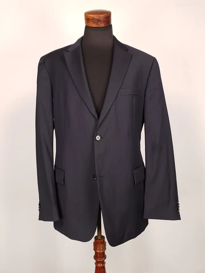 Blazer Hugo Boss Azul Negro Rayas – Tessitura Biella – 100% Lana Virgen – Talla XL 1