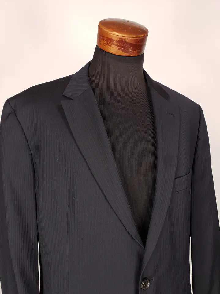 Blazer Hugo Boss Azul Negro Rayas – Tessitura Biella – 100% Lana Virgen – Talla XL 3